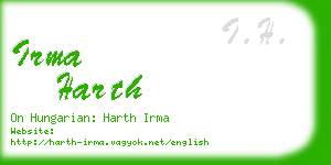 irma harth business card